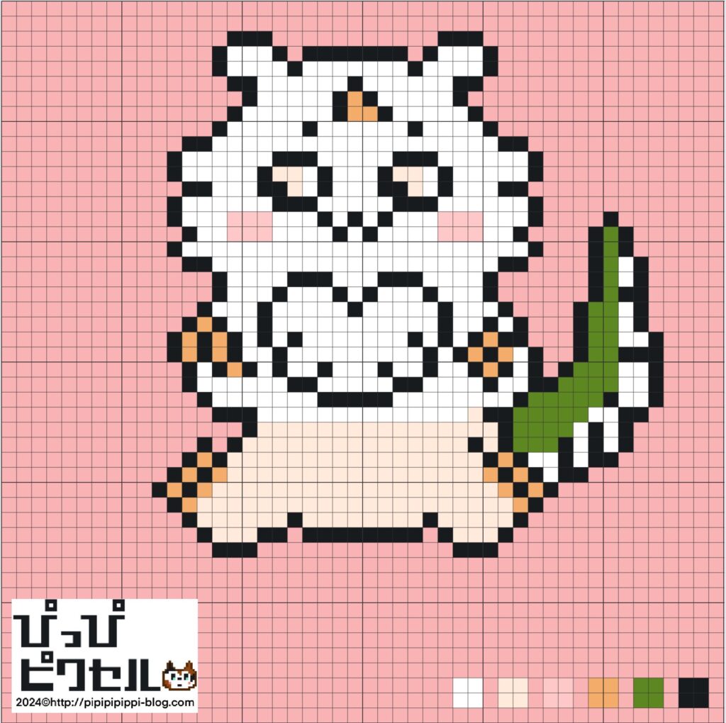 アイロンビーズ図案 ちいかわのお顔 ちいかわアイロンビーズ@MI-YU☆