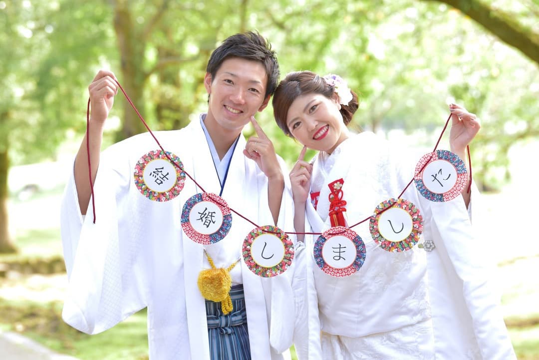 結婚しました ガーランド JUSTMARRIED 前撮り ドレス 和装 フォト