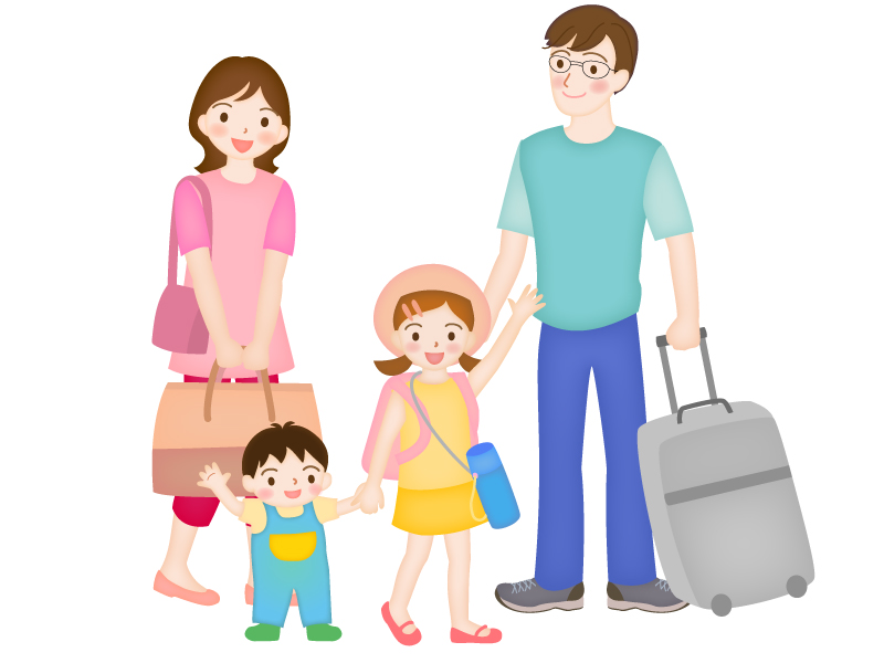 家族旅行 ４ モノクロ線画イラスト - No: 24249418無料イラスト・フリー素材なら「イラストAC」