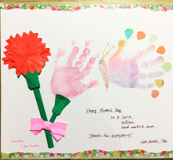 ママの庭の手形アート、母の日の贈り物、赤ちゃんや幼児の子供向けの工作、お母さんへの贈り物、母の日おめでとう、未就学児の DIY アクティビティ -Etsy 日本