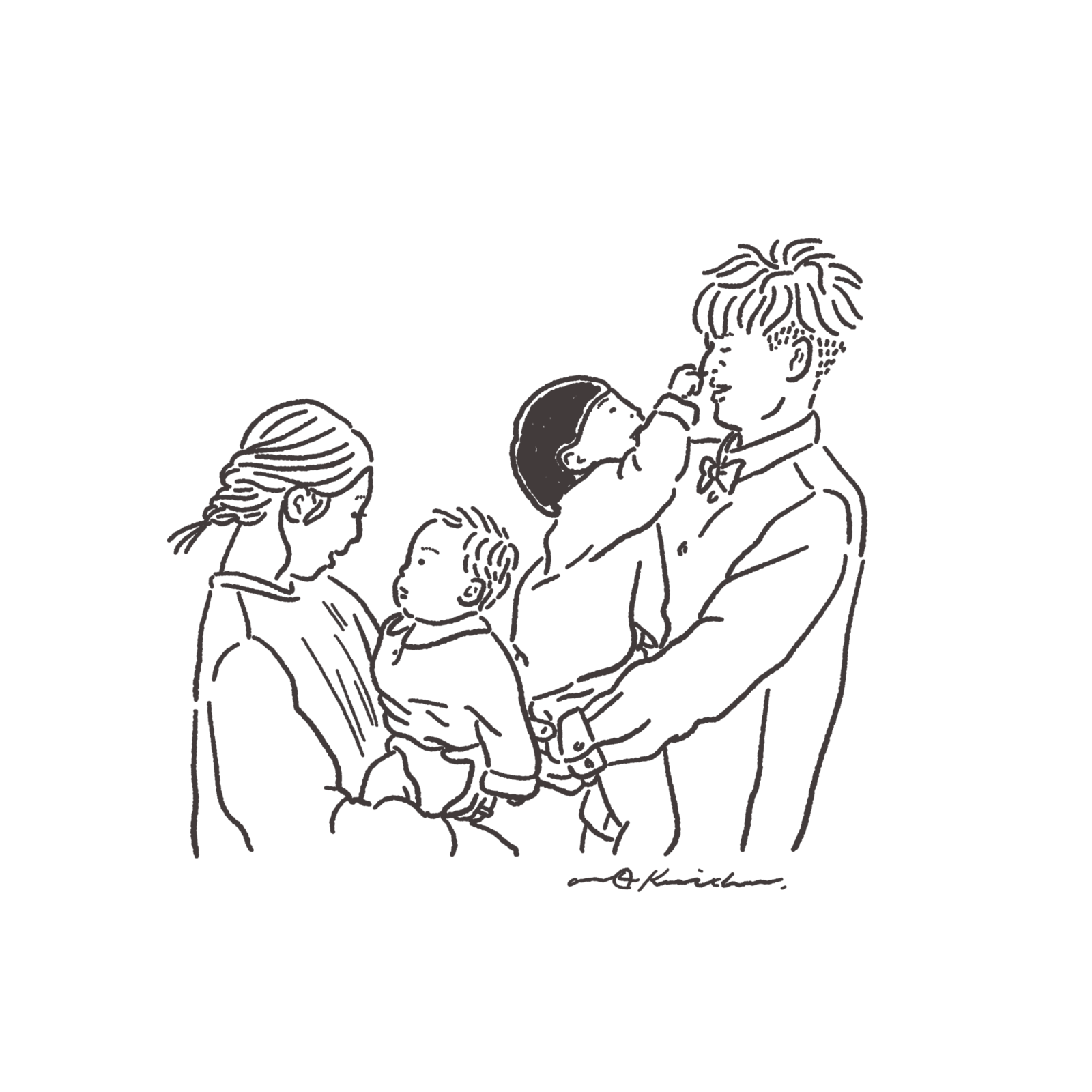 手描きイラストを振ってかわいい家族イラスト画像とPSDフリー素材透過の無料ダウンロード - Pngtree