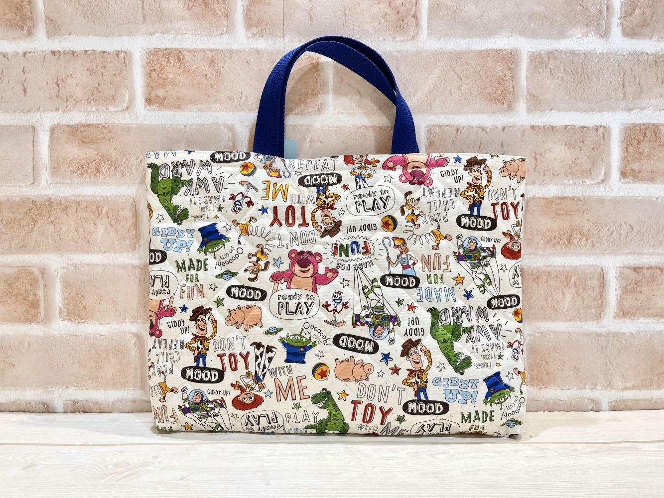 裏地・まち付き キルティングレッスンバッグの作り方 ひっかける紐付き 入園入学準備