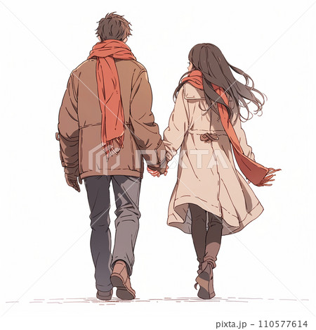 浜辺で手を繋ぐカップルの写真・画像素材-Snapmart スナップマート