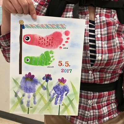 レポ こどもの日！手形アートワークショップ＠アイシティ21 - 松本市こども絵画造形アトリエあーとりえ