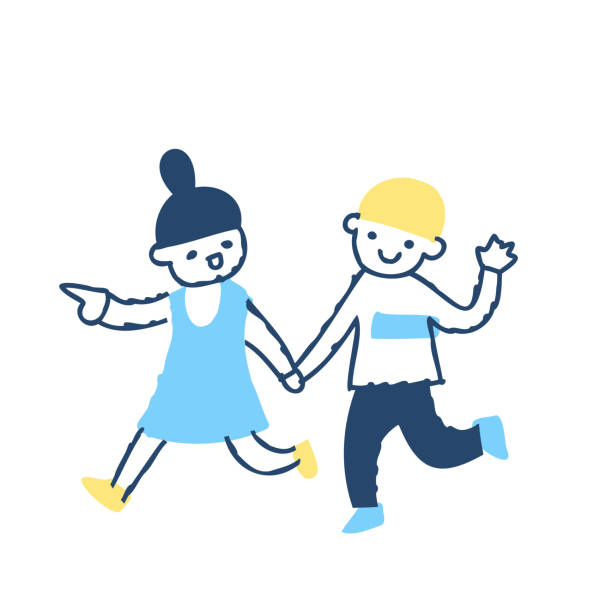 手を繋ぐ中高生カップルのイラスト - ONWAイラスト