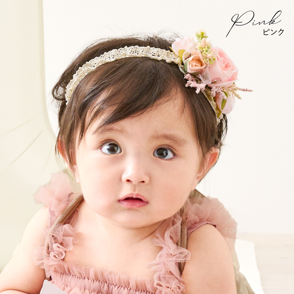 和装ベビーヘアバンド 着物用 レースフラワーヘアバンド 浴衣 ベビー お宮参り 新生児 初節句 ひな祭り 1歳 ベビー服 Milky_Market通販 13430672Creema クリーマ