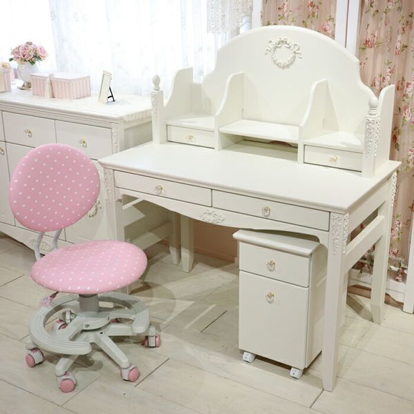 デスク クラシック調 ヴィオレッタ ロマンチック 幅110cm机 学習机 ろくろ脚 パソコンデスク PCデスク テーブル つくえ 学習デスク 勉強 机 キッズ家具 ホワイト 白 白家具 アンティーク アンティーク調 姫系家具 姫系: リビングート ANA Mall店ANA Mallマイル