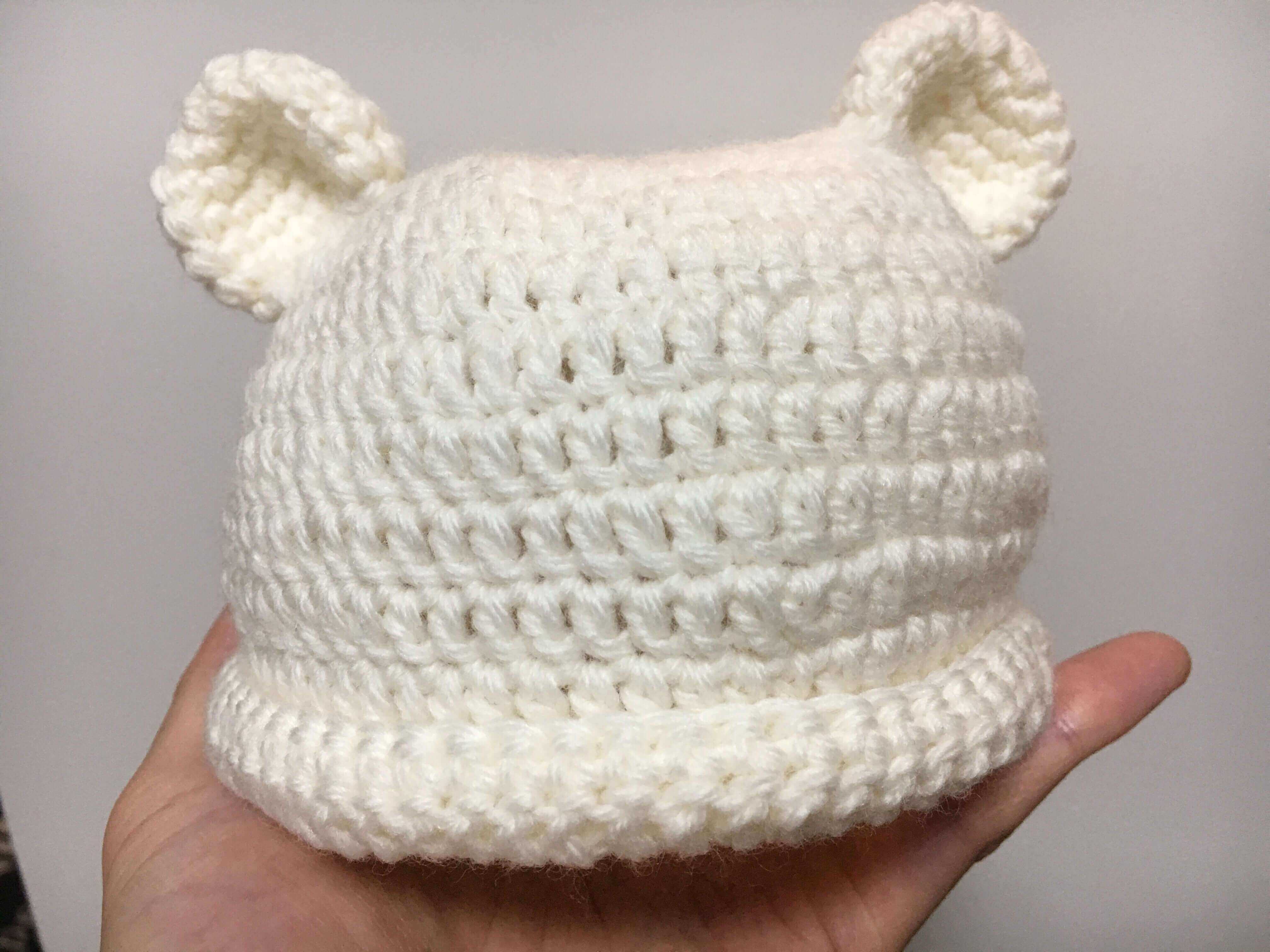 長編みだけで編める簡単かぎ針ベビー帽子-Crochet and Me かぎ針編みの編み図と編み方