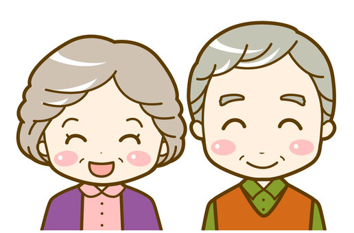 祖父母と孫のイラストPremiumベクトル素材