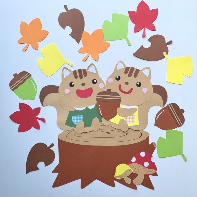 秋の壁面製作：りすのデコレーションアイデア