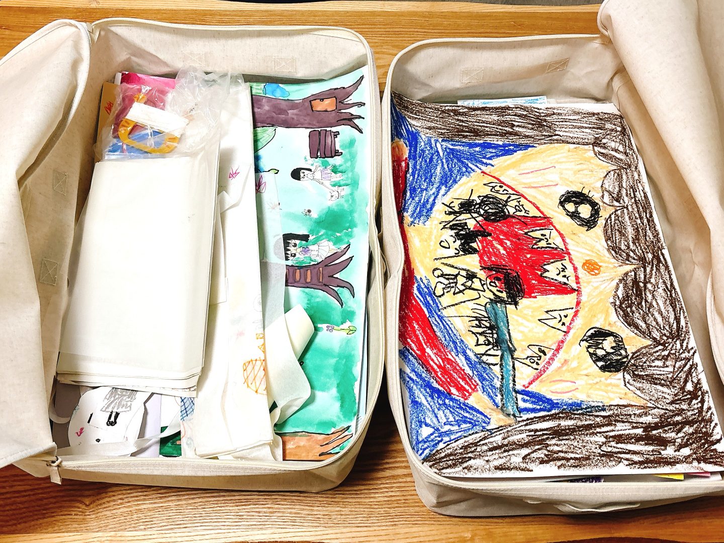 小学校のプリント収納は無印良品で頻度別に整理で見やすくSAKURASAKU