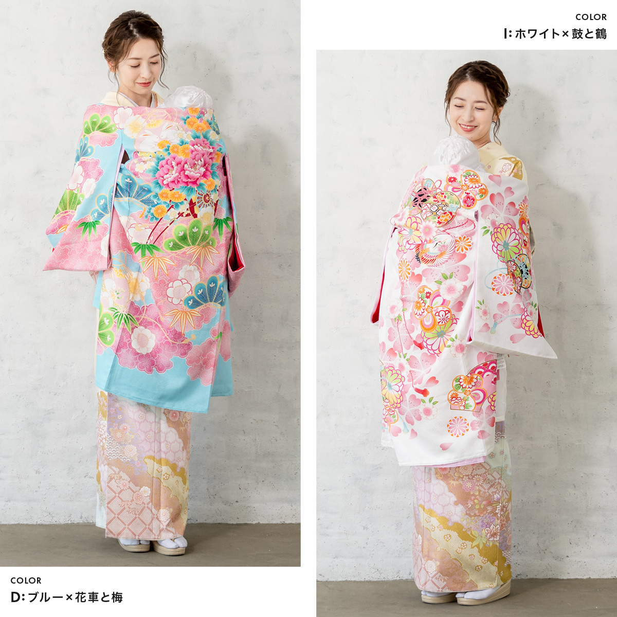 お宮参りの女の子用初着・産着青地に桜と鞠No.23着物レンタルのKANEMATA カネマタ