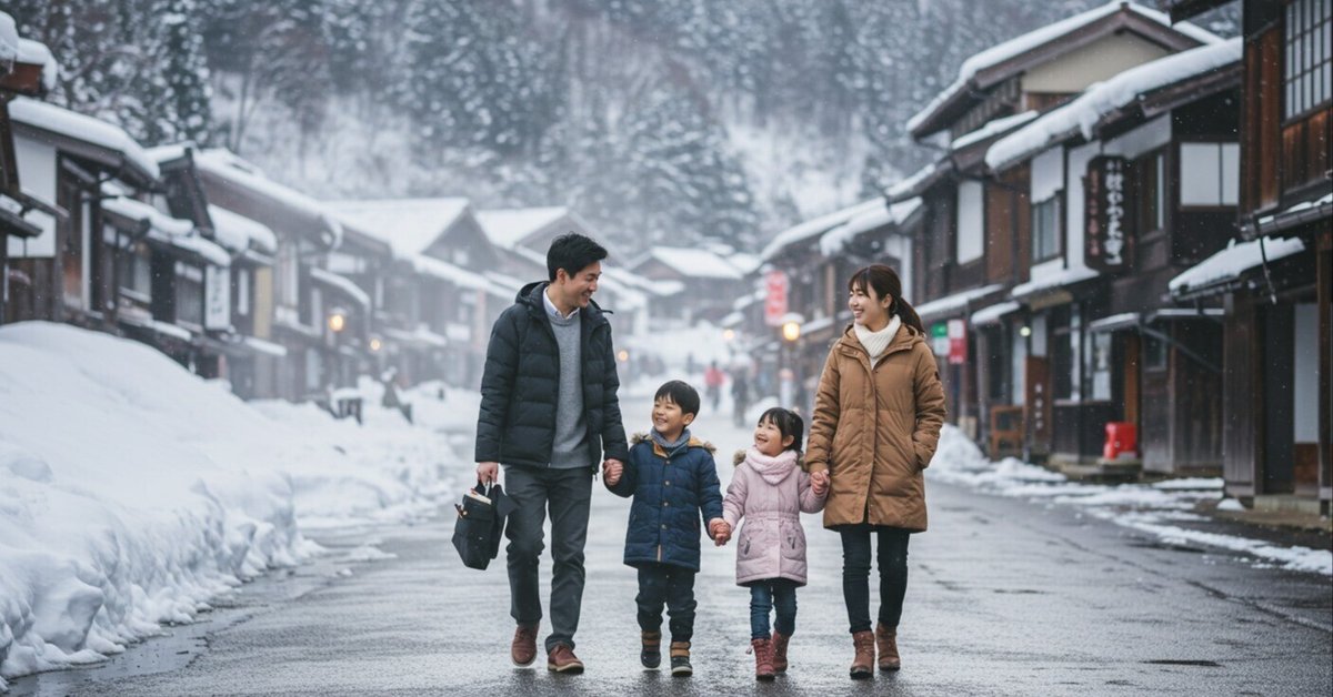 冬の家族-小雪のイラスト素材44278087- PIXTA