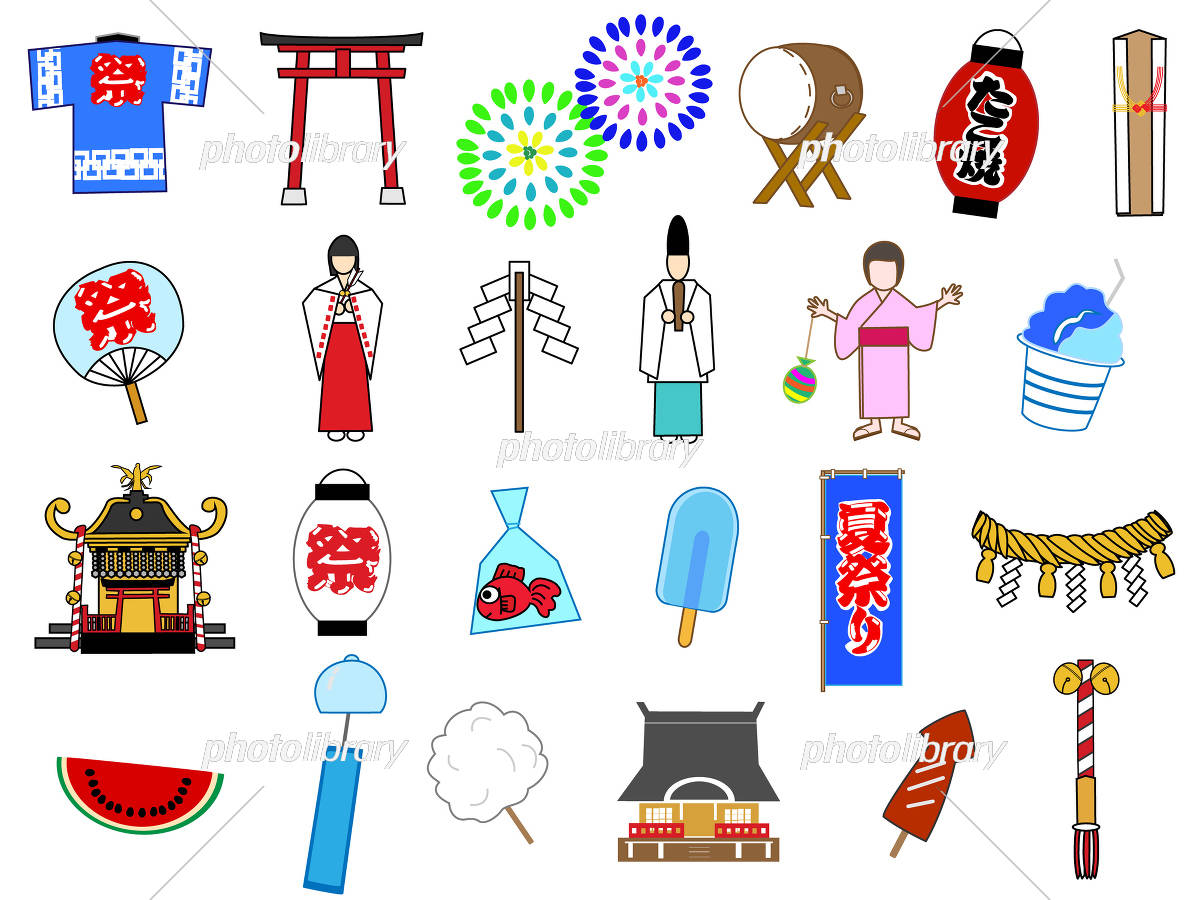 夏祭り アイコン イラスト素材3725041- フォトライブラリ