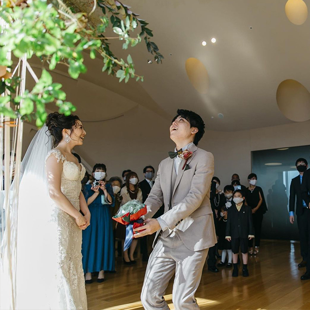 コスモスに囲まれて可愛い撮影スタジオAQUA 千葉船橋店前撮り・フォトウェディング