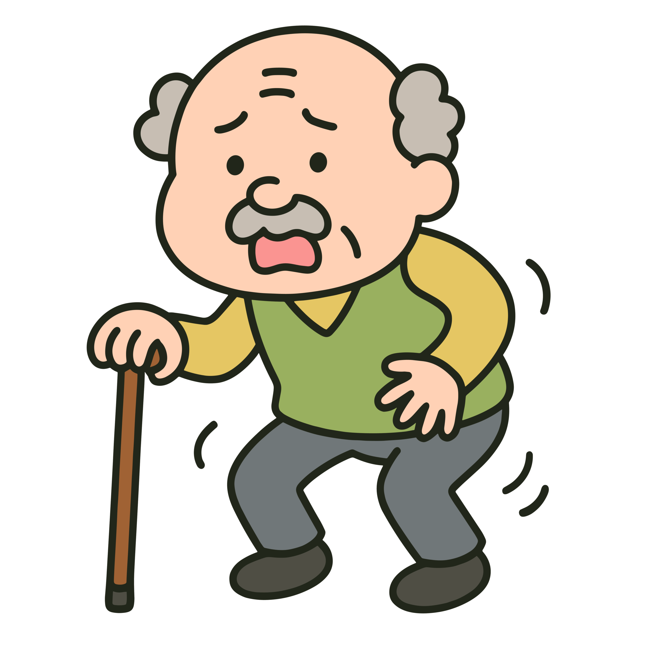 おじいちゃんポーズのフリー素材集 イラストバンク ポーズ支店