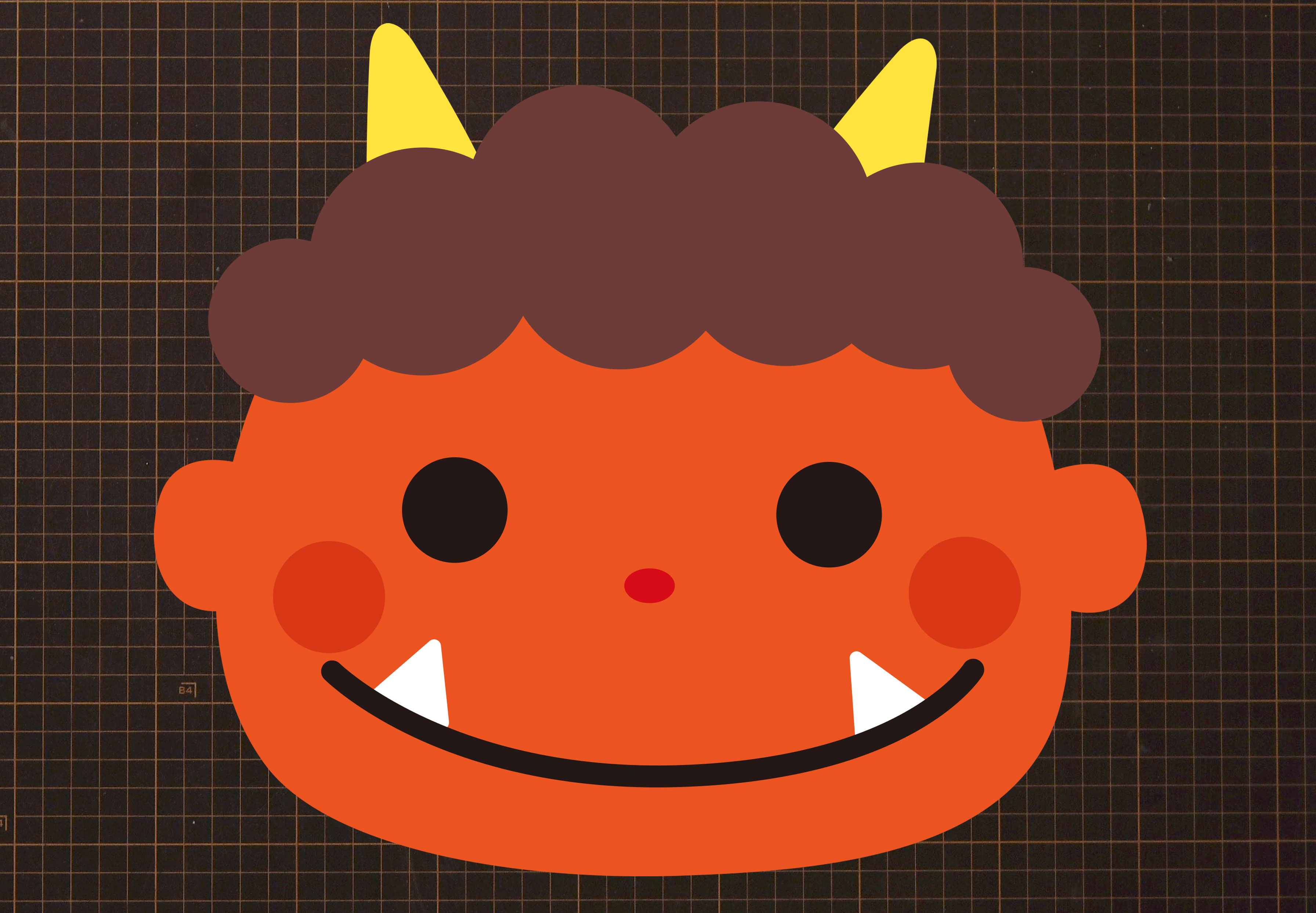 壁面飾り 鬼 節分 製作キット ⑨ 保育 壁面節分製作 まん丸鬼の壁面飾り