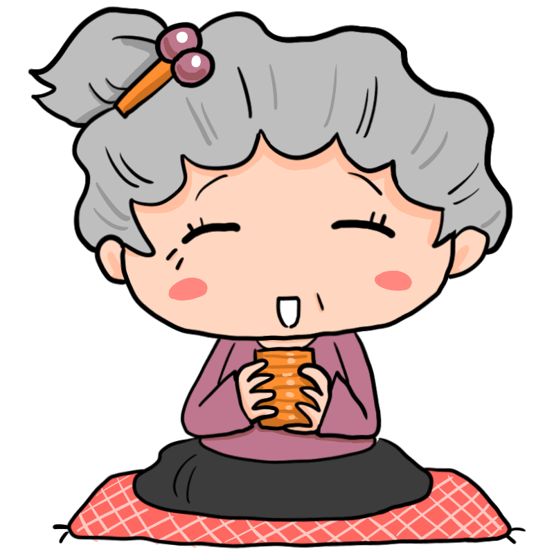 Vetor 杖をついてるおばあちゃん全身イラスト・困るおばあちゃん・そうだ！と思いつくおばあちゃんのイラスト素材 do StockAdobeStock