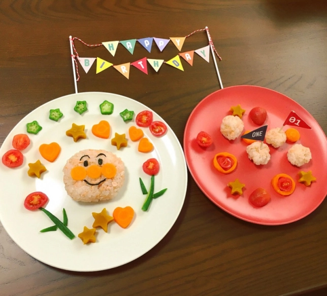 １歳誕生日：バースデープレート アンパンマン ：簡単 - コタツ日記