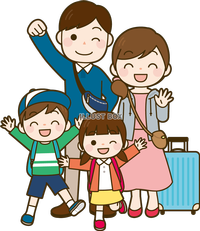 家族旅行 イラスト フリー487 無料画像