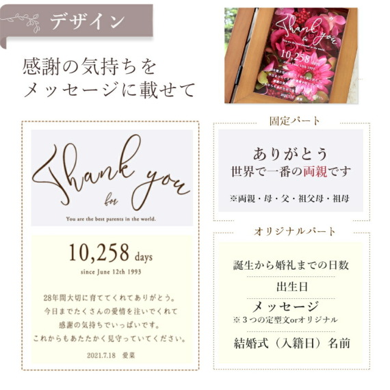br> ＼ 15％OFFメッセージ フォト プレートペアネーム☆ 両親プレゼント 結婚式 ご両親贈呈品 両親プレゼント 記念品 贈呈品 披露宴 ありがとう サンキュー 名入れ お洒落 フォトフレームAI2024両親贈呈品 - フォトフレームの人気通販