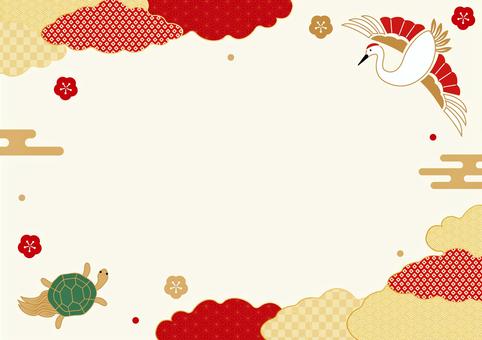 背景カラー付き！かわいいコスモスのフレーム・敬老の日のイベント告知の張り紙やメッフレーム 飾り枠 Decome