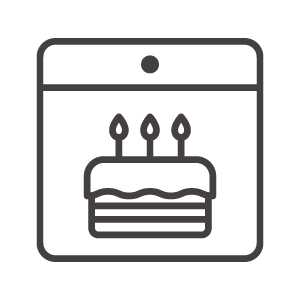 誕生日やパーティー向けのおしゃれなアイコンセット イエロー：イラスト無料