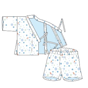 無料型紙 80サイズ甚平ロンパース: ママの手作り HUG AND KISS