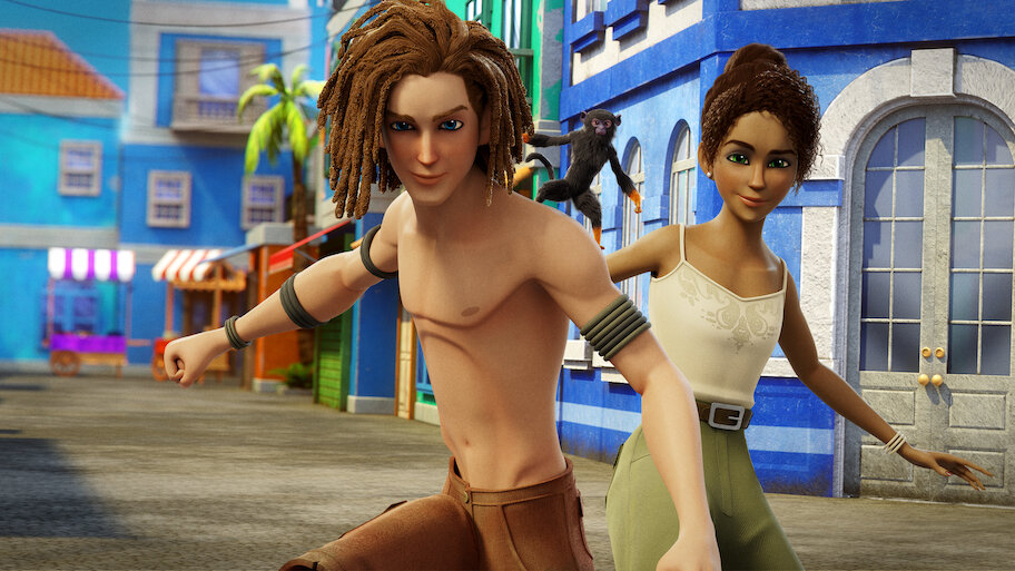 ターザンとジェーン - 子ども向けぬりえページ：ターザン