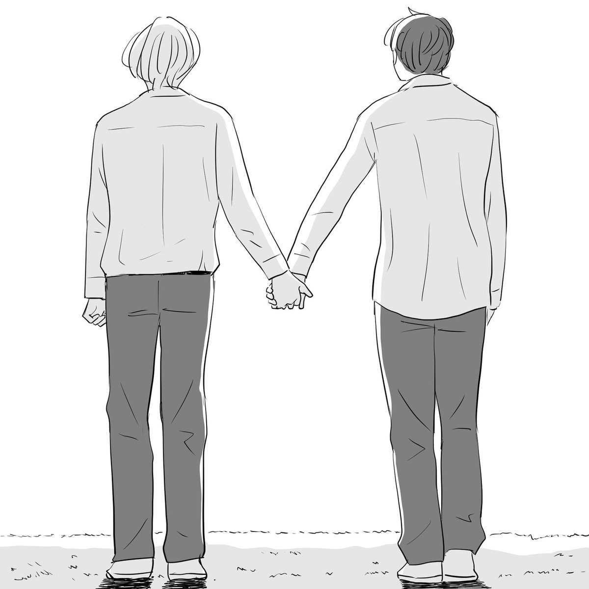 手をつないで歩く親子ポーズ - CLIP STUDIO ASSETS