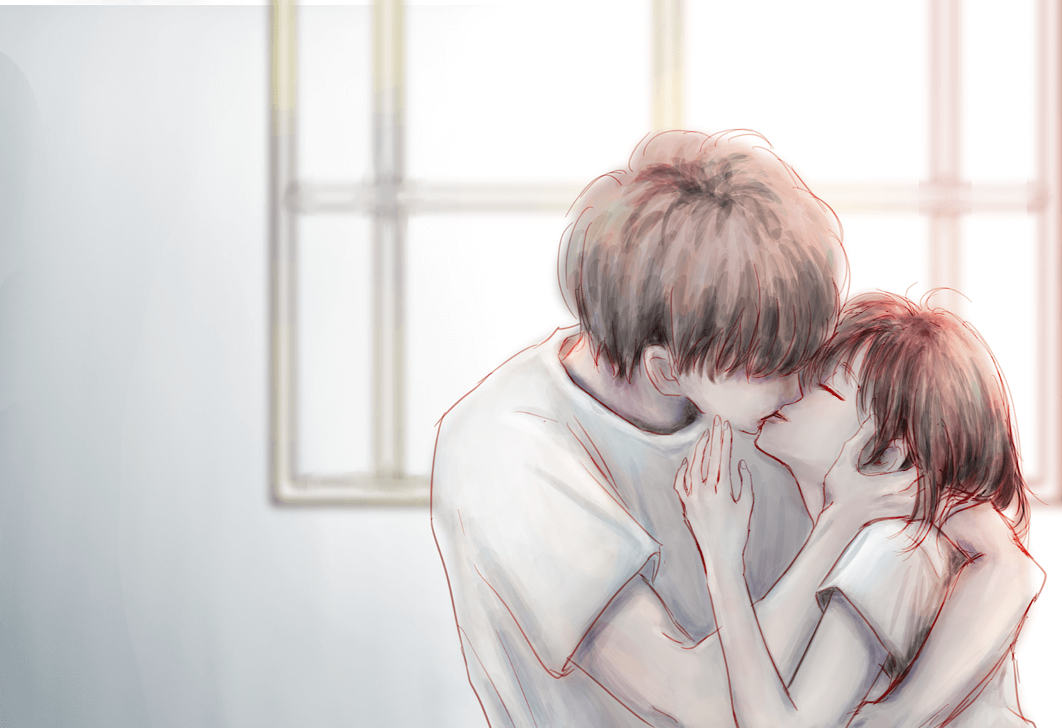 カップル キス イラスト