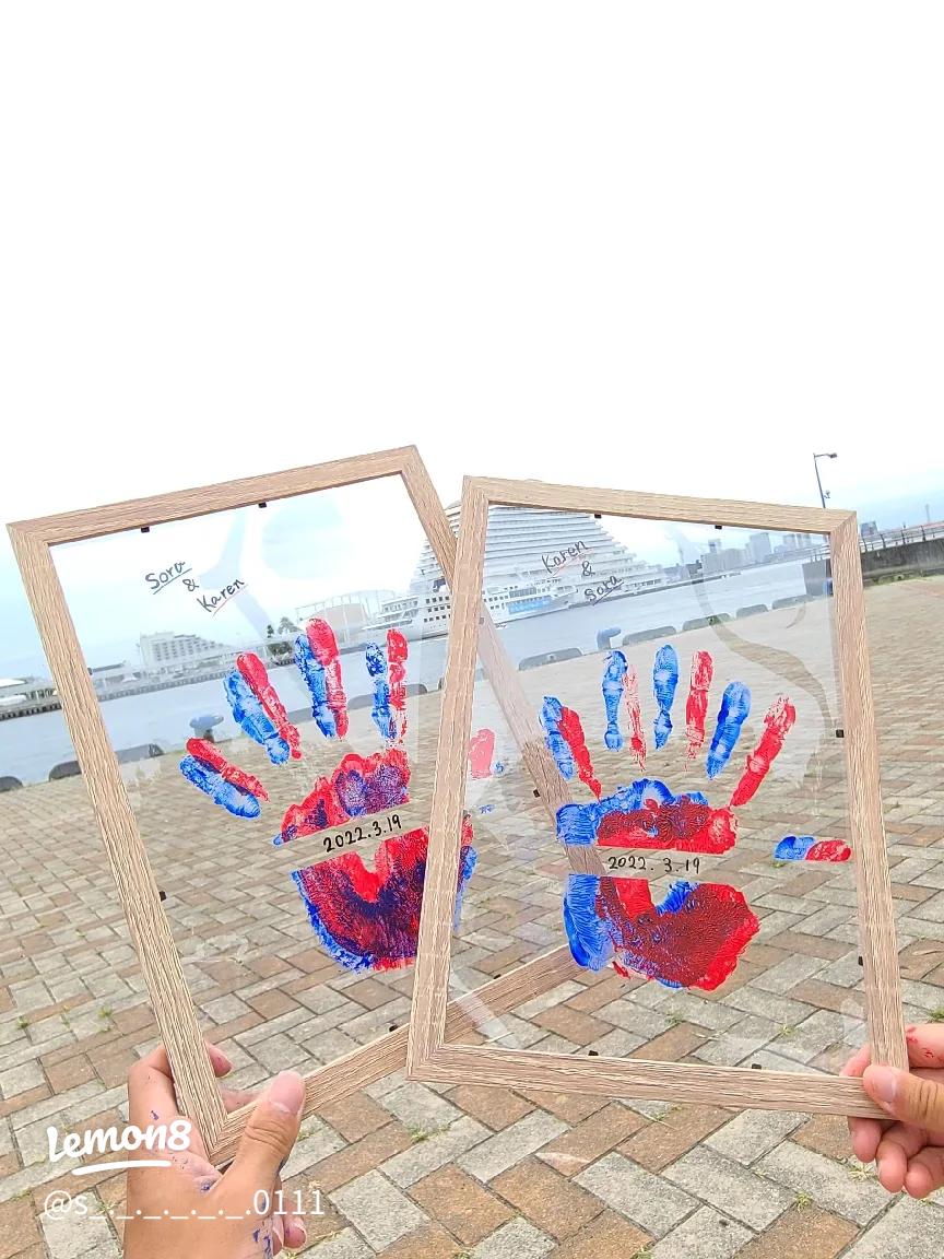 手形アートカップル絵の具TikTok