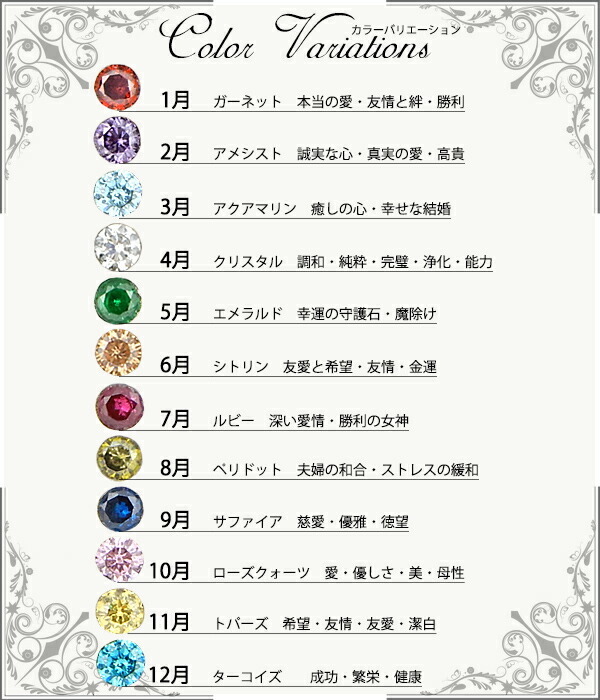 新しい誕生石一覧 2021年改定・最新版 - 14KGFパーツ 卸 ゴールドフィルド アクセサリー 卸売通販 アルバ
