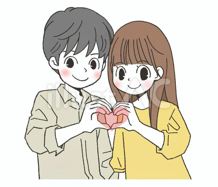 若いカップルがひざまずいて手をつないで愛情を込めて見つめながら上に浮かぶハートイラスト素材透過、PNGフリー画像ダウンロード - Pngtree