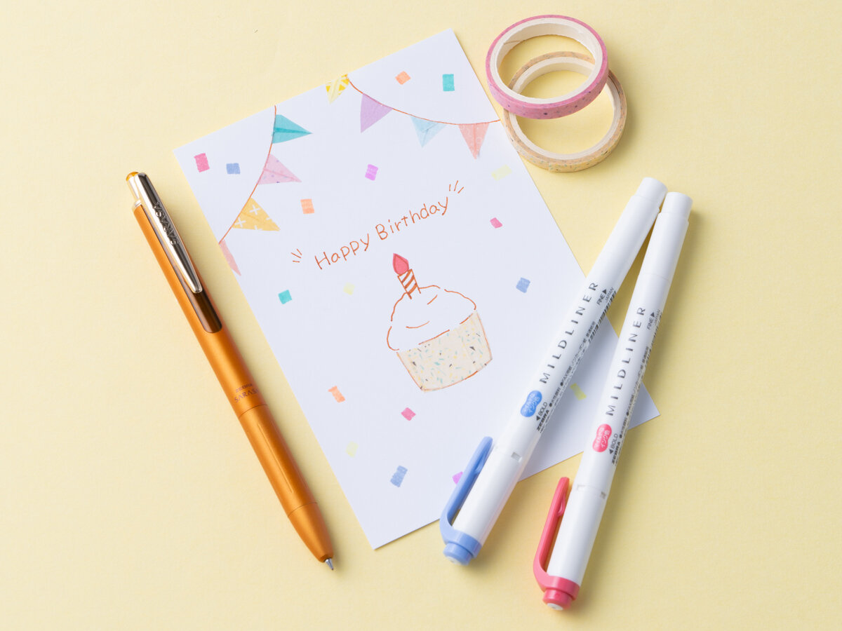 誕生日カードの手書きイラストアイデア🎈