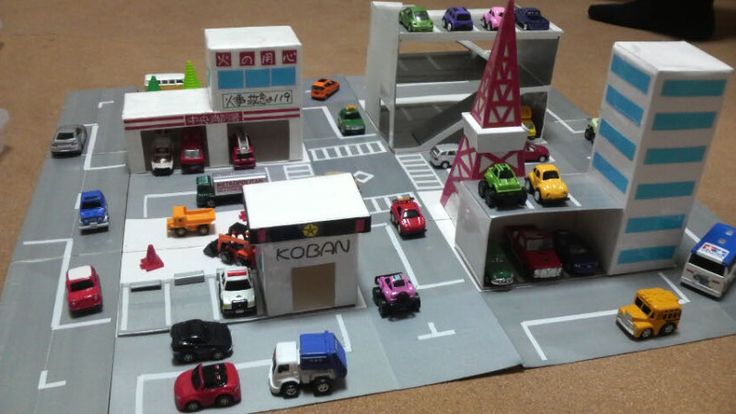 印刷無料☆ミニカーで遊ぼう！ミニカーマップ１ 車好きな子に！駐車場もいっぱいKIDSCOCO キッズココ