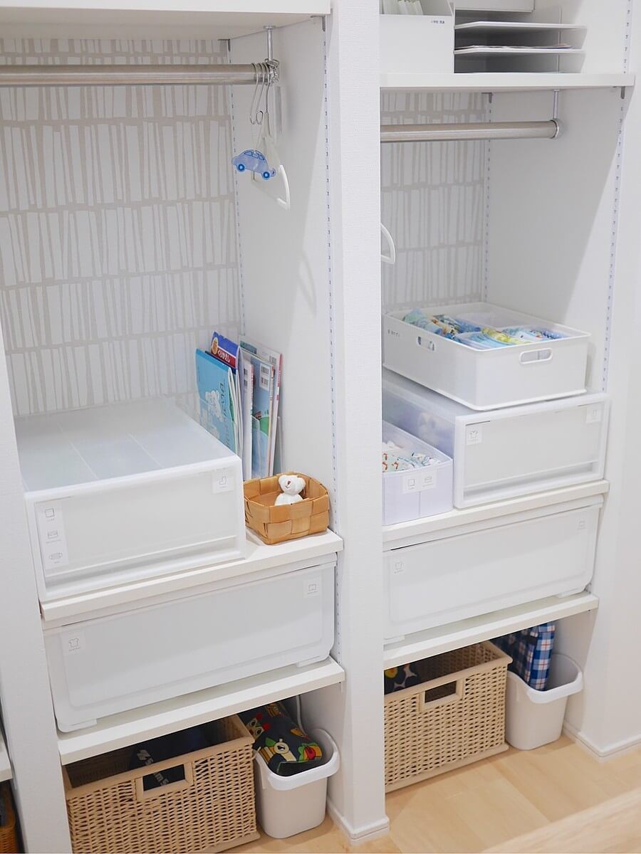mamagirl_jp 保育園や幼稚園の準備が１人で出来るようになる💛 そんなお支度コーナーをニトリのカラボで作っちゃおう😊ラベルを貼って物の住所を分かりやすくしておくことが重要です✨ @chibikorosuke39 さんの投稿を引用させていただきました