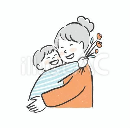子どもを抱く女性のイラスト - 無料イラストのIMT 商用OK、加工OK