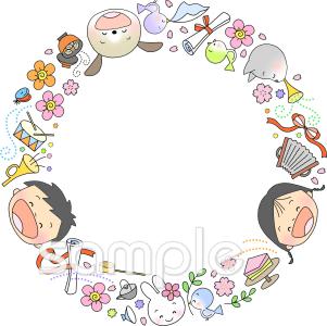 卒園アルバムテンプレートイラスト