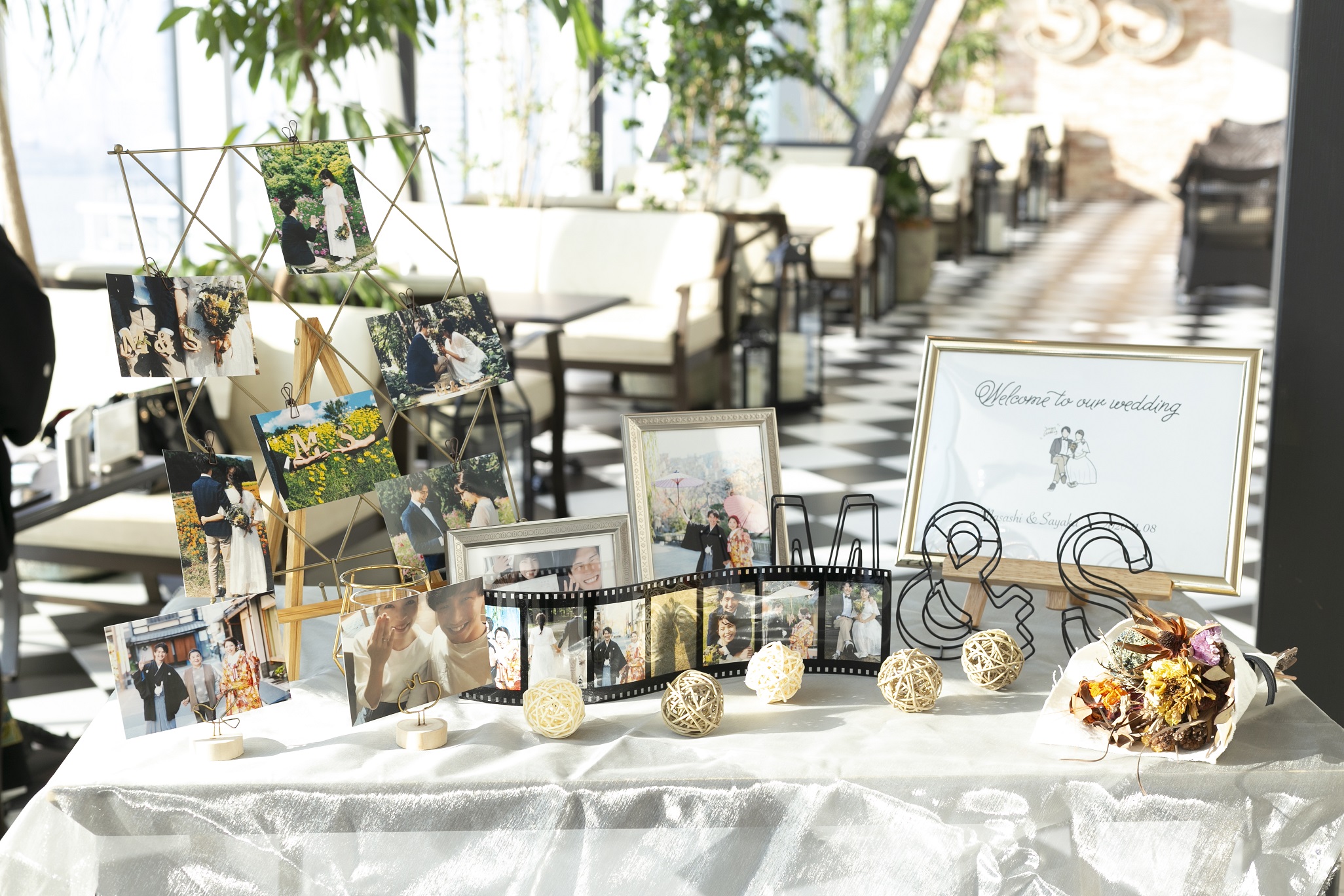 ウェルカムスペース イニシャル文字 写真立て ウェルカムスペース 3点セット クリアフィルム イニシャル 結婚式