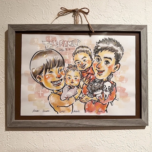 生まれる前の赤ちゃんの顔をカップルの特徴を捉えて描く 「未来の赤ちゃん似顔絵」を10月23日リリース！イラストレーター あけび