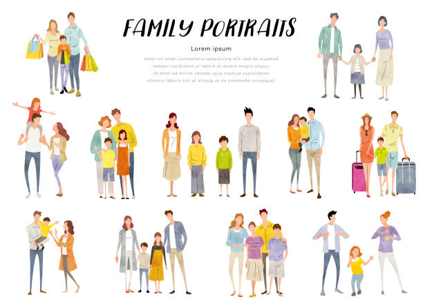 オシャレな家族イラスト