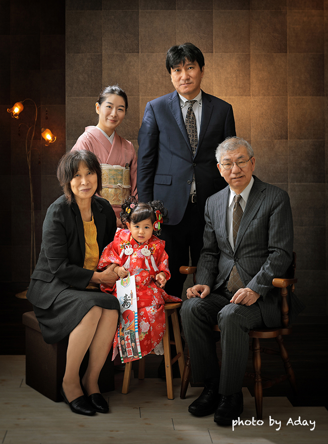 七五三の家族写真 - 七五三・お宮参りの出張撮影キッズフォト KidsPhoto