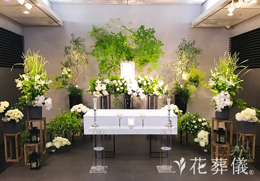 花祭壇 ラシュレ 葬儀 祭壇 花 自宅葬 家族葬 お葬式 生花祭壇 フラワー祭壇