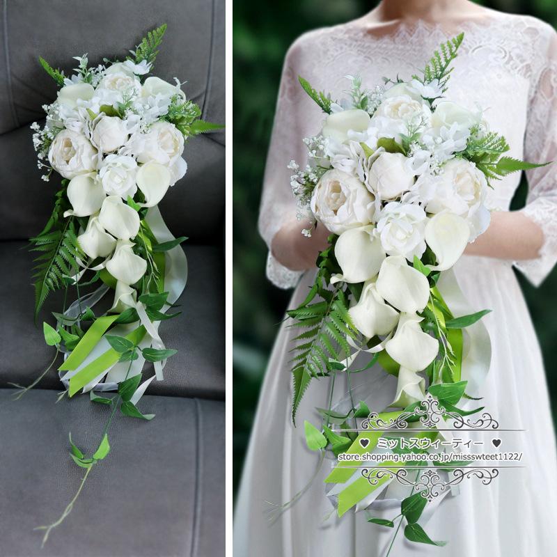 Amazonウェディング ブーケ 造花 白 ピンク バラ 造花 ブーケ 花嫁 花嫁介添人 花の枝を保持 装飾 素朴な ヴィンテージ 結婚式ピンクピンク Bアイボリー B 造花 オンライン通販