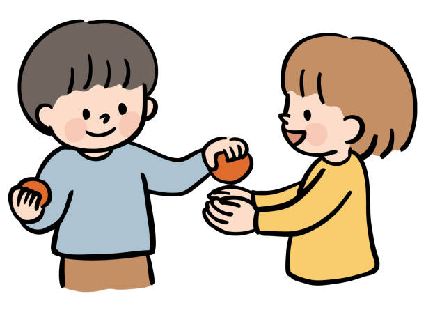 プレゼントを差し出す子供のセットのイラスト素材87969593- PIXTA