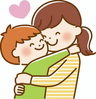 母の日 おかあさん大好き男の子：イラスト無料