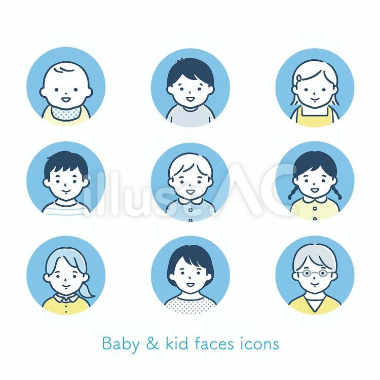 赤ちゃん・園児・小学生のアイコンセットイラスト - No: 22569495無料イラスト・フリー素材なら「イラストAC」