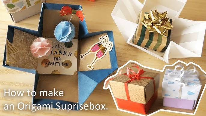 折り紙箱 サプライズボックスを作ってみた！作り方 How to make a surprise box with．Papercraft