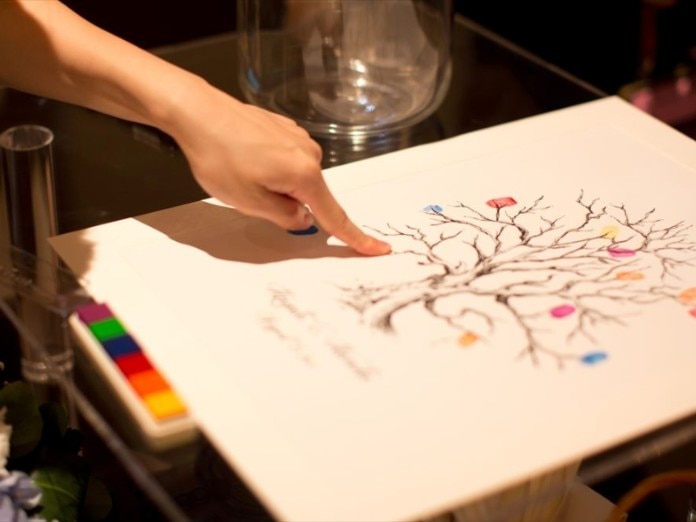 ゲスト参加型の結婚証明書 指紋アートギフトのファーストピュア